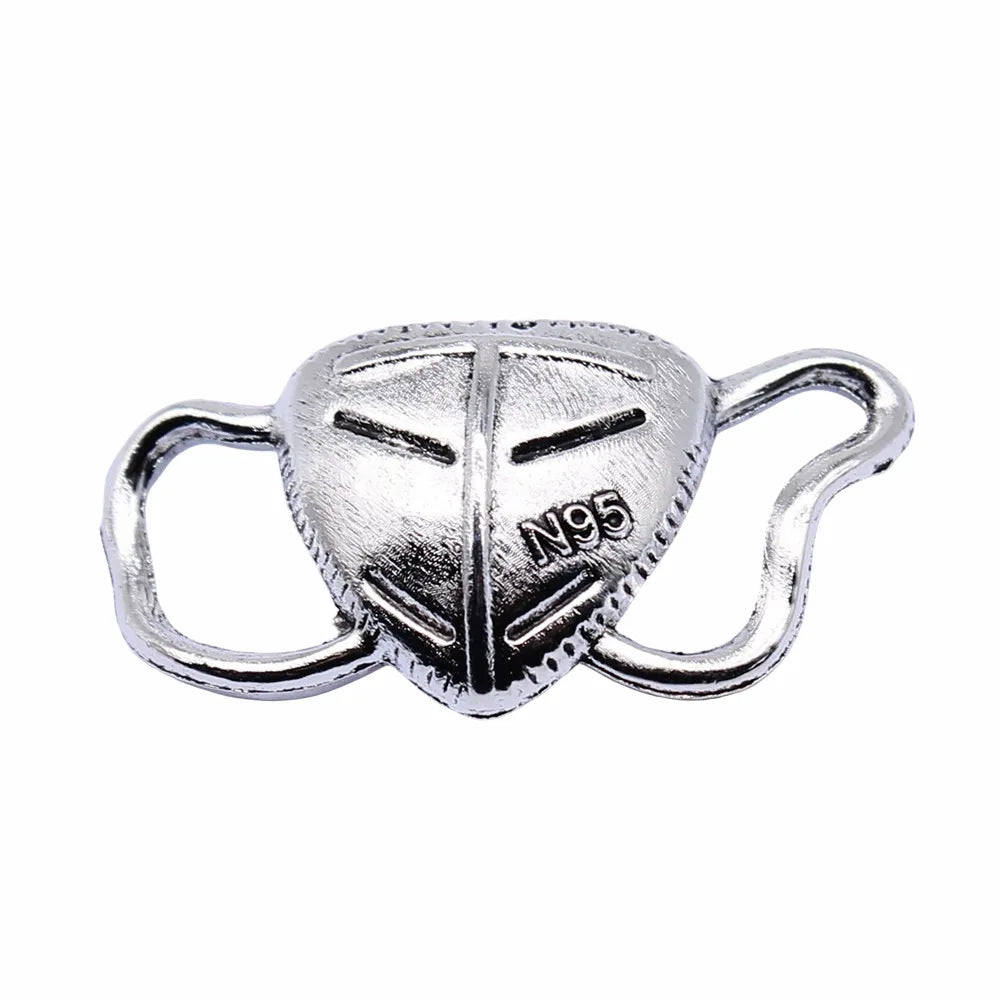 31x15mm 2.4g Antique Silver Zinc Alloy Mask Connector Charm for DIY Bracelet Necklace Jewelry Making