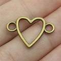 16x24mm 0.8g Multicolor zinc alloy hollow Heart connector charm for DIY bracelet necklace making