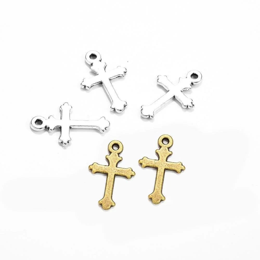 19x12MM Zinc Alloy Cross Charm Pendant for DIY Necklace Bracelet Jewelry Making