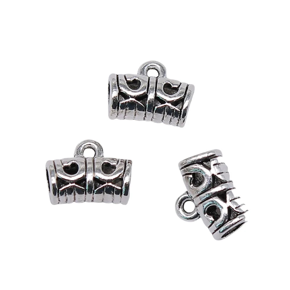 11x9mm 1g Antique Silver Zinc Alloy Decorative Pendant Bail Connector for DIY Garment Jewelry Making