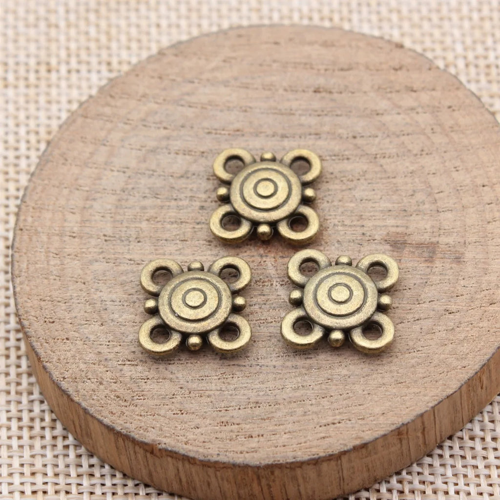 17x17mm 1.55g Multicolor Zinc Alloy Flower Connector Charm for Handmade DIY Jewelry Making