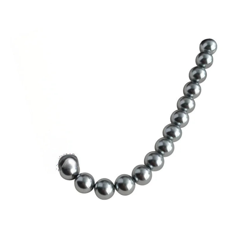 Luxury Gray Round Glass Pearl Necklace For Women Minimalist Geometric Choker Jewelry