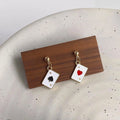 14K Plated Copper Poker Stud Earrings Sweet Cool Geometric Quadrilateral Jewelry