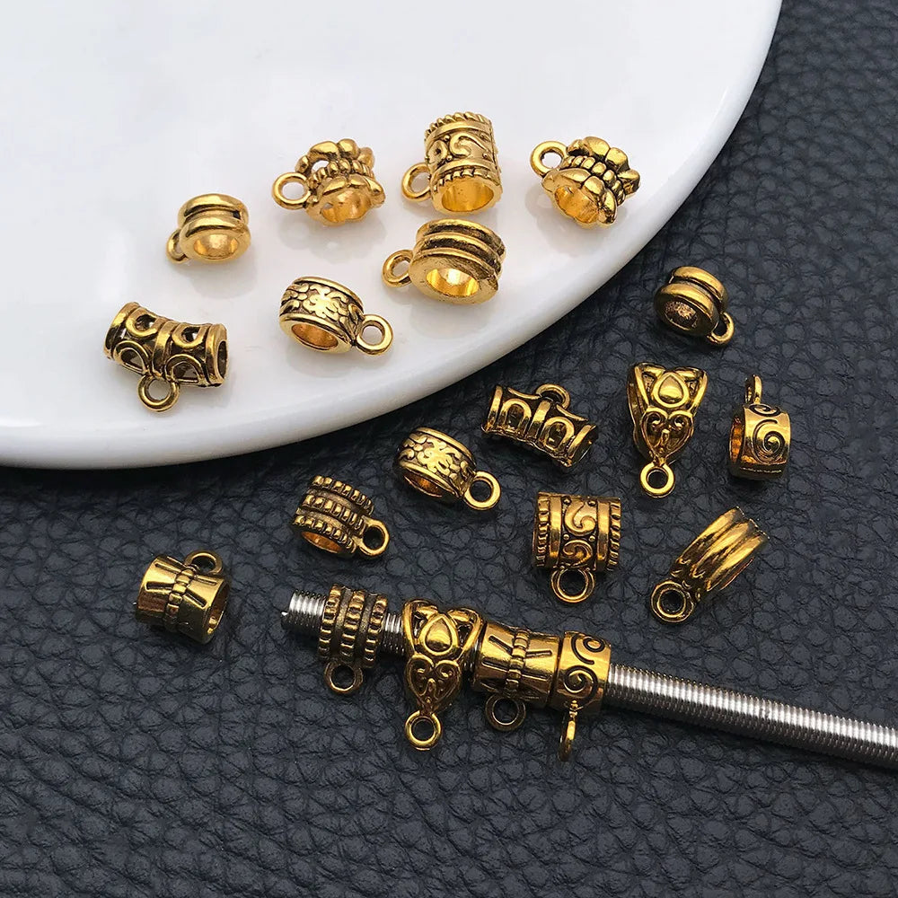 Antique Gold Zinc Alloy three way tube Connector Beads spacer beads for DIY bracelets