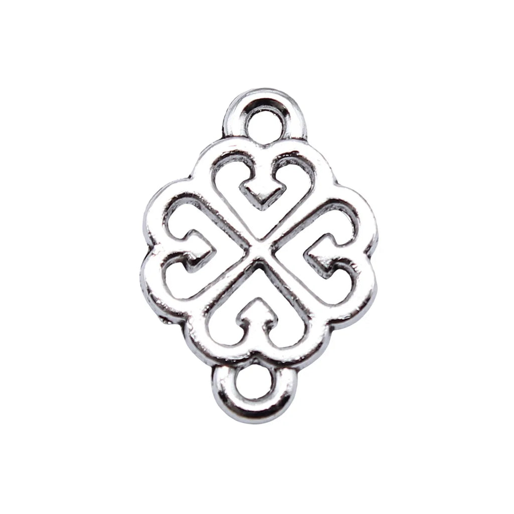 21x15mm 1.4g Antique Silver Zinc Alloy Flower Filigree Connector Charm for DIY Jewelry Making