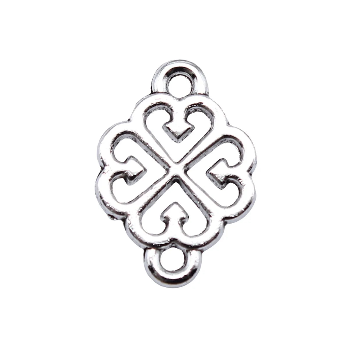 21x15mm 1.4g Antique Silver Zinc Alloy Flower Filigree Connector Charm for DIY Jewelry Making
