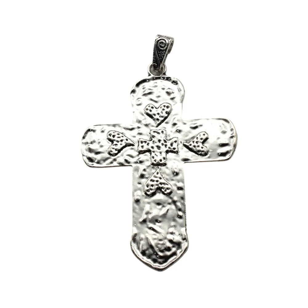 94x65mm 18.5g Zinc Alloy Oversized Heart Cross Charm Pendant for DIY Necklace Bracelet Jewelry Making