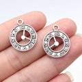 21x18mm 1.65g Multicolor Zinc Alloy Double Sided Clock Charm Pendant for DIY Necklace Jewelry Making