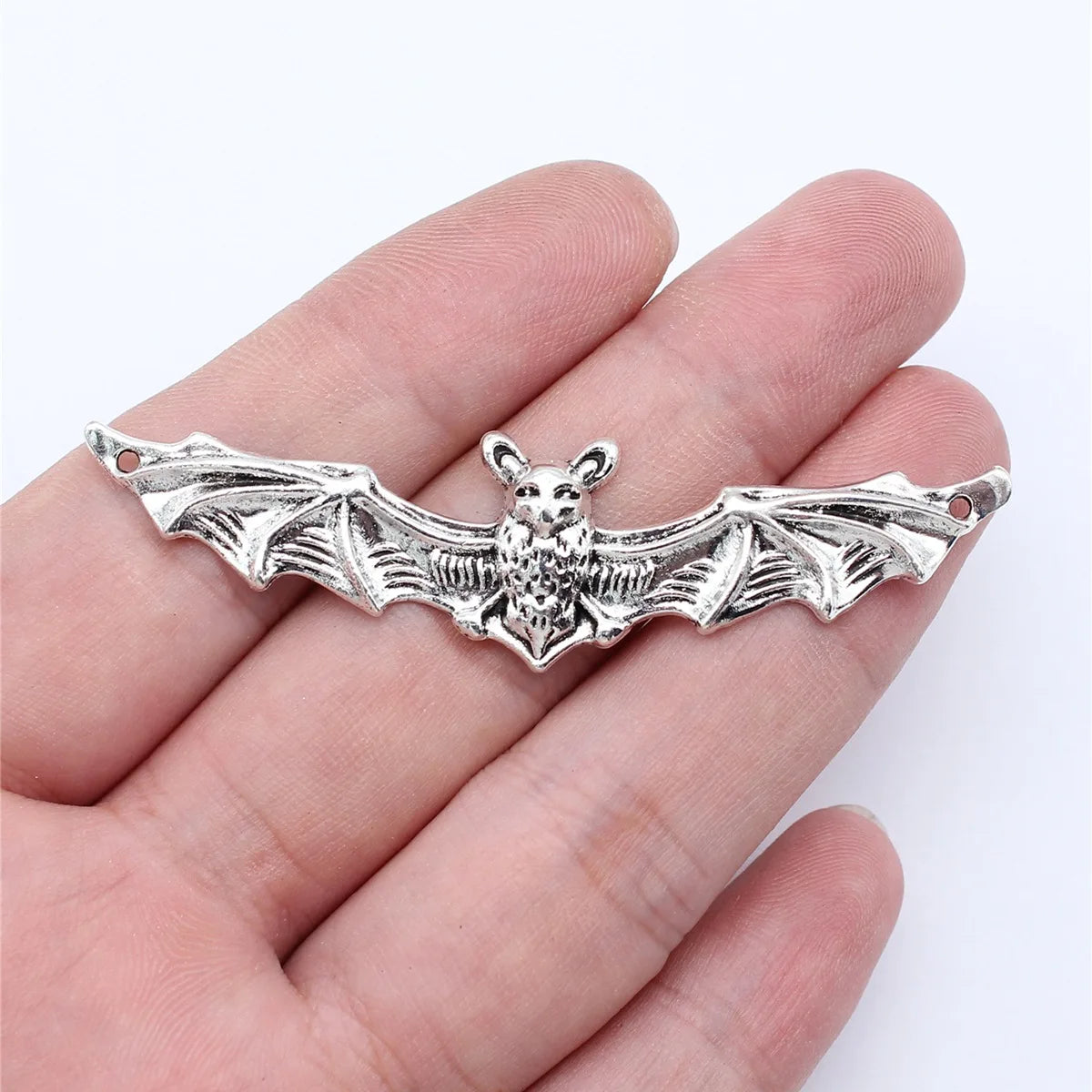 65x17mm 4g Antique Silver Zinc Alloy Bat Charm Pendant for Necklace Bracelet DIY Jewelry Making