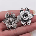 33x35mm 3.4g Antique Silver Zinc Alloy Four Hole Body Chain Connector Charm for DIY Body Jewelry