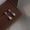 Minimalist Waterdrop Pearl Stud Earrings Smooth Metal Copper Small Commuter Jewelry
