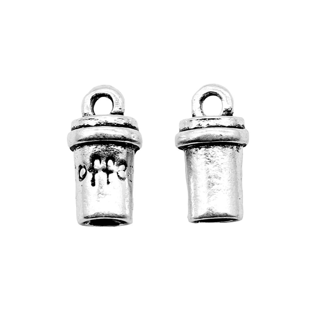 7x14mm 2g Antique Silver Zinc Alloy Coffee Cup Charm Pendant for DIY Necklace Bracelet Jewelry Making
