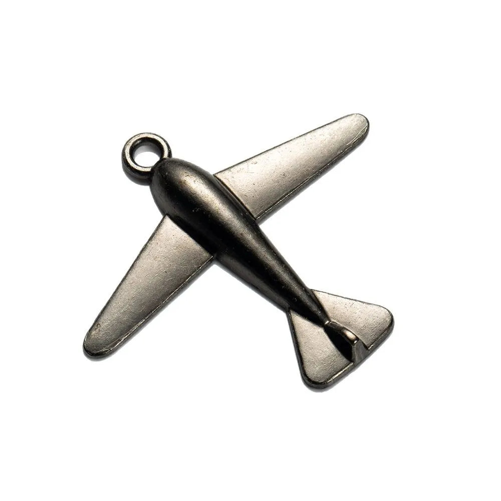 46mm Antique Silver Zinc Alloy Fighter Jet Charm Pendant for DIY Necklace Bracelet Jewelry Making