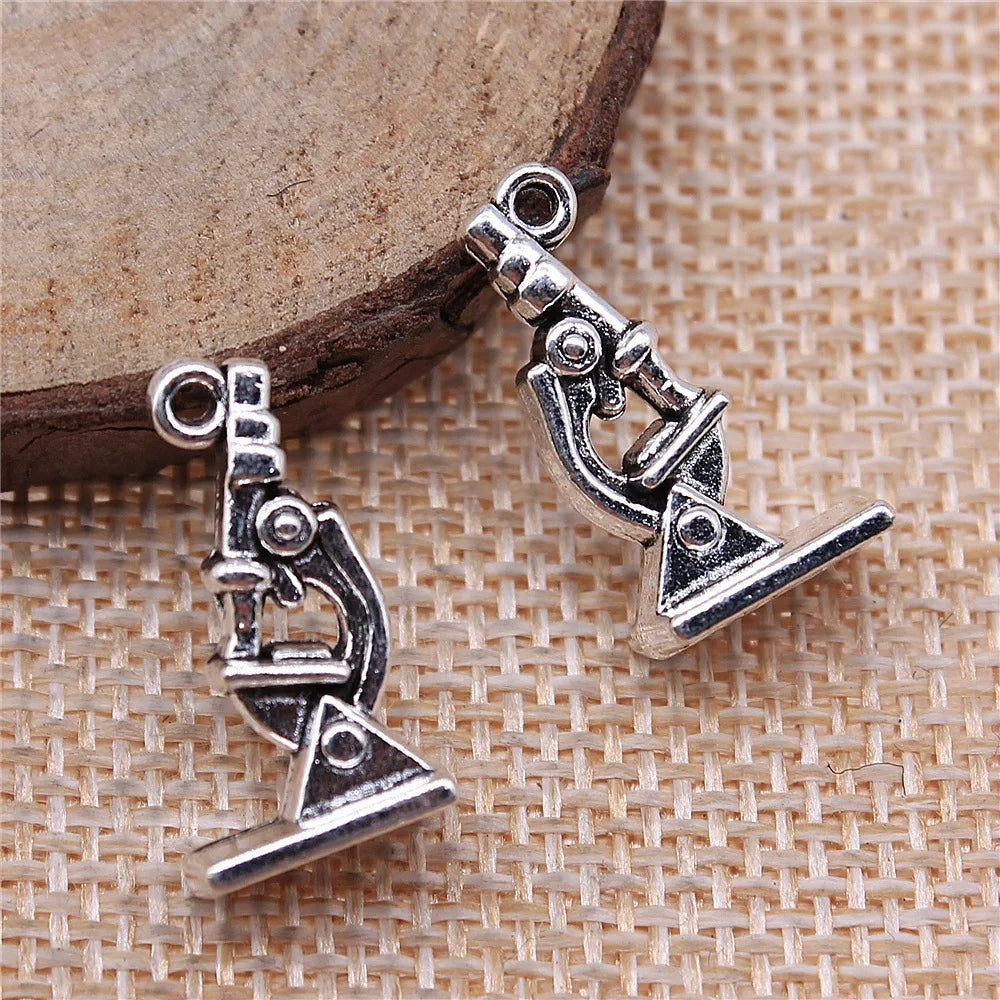 21x11mm 2.5g Multicolor Zinc Alloy Microscope Charm Pendant for DIY Bracelet Necklace Jewelry Making