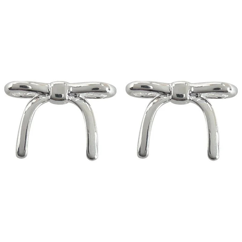 Eco-Friendly Copper Bow Knot Stud Earrings Minimalist Ballet Style Versatile Daily Jewelry