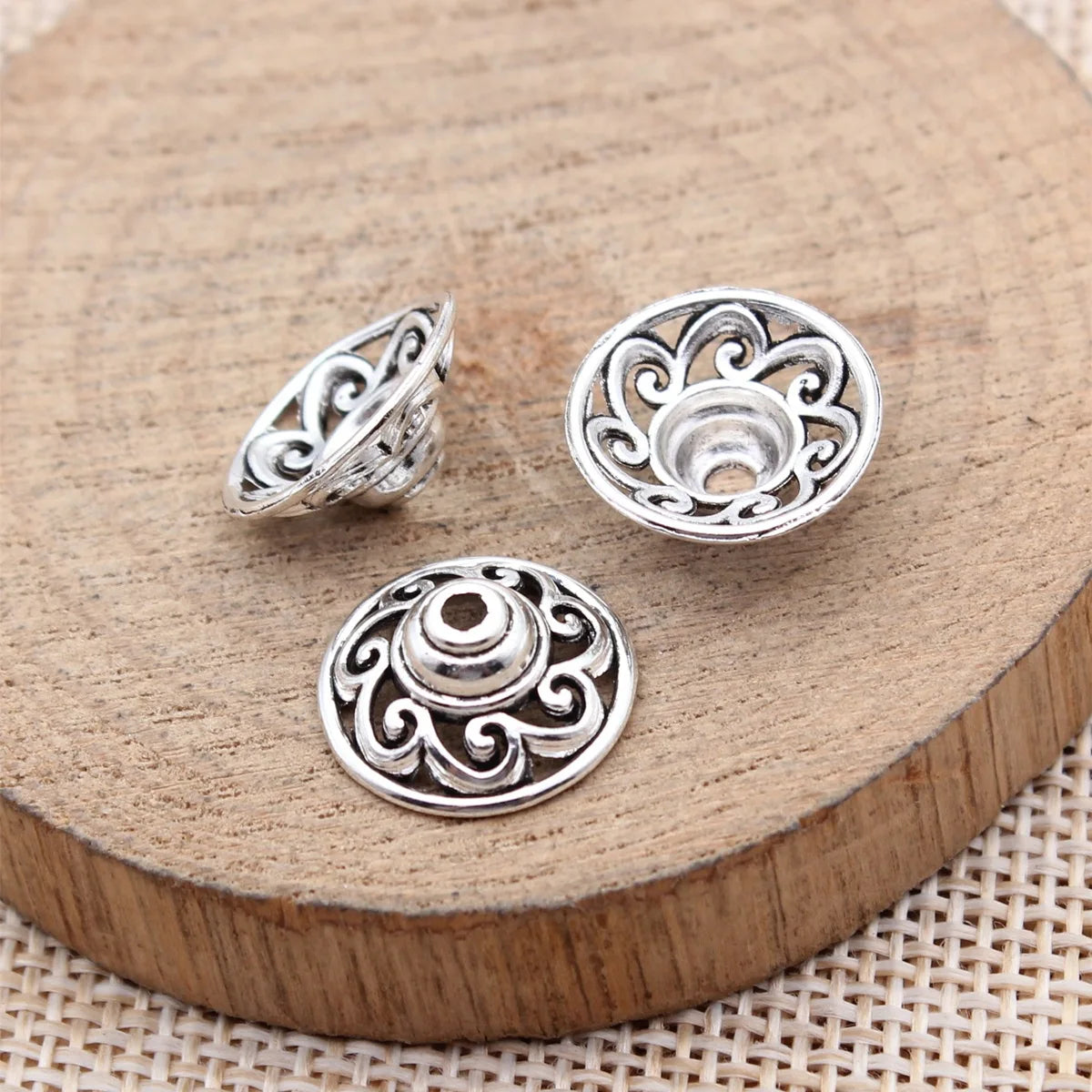 15x15x5.9mm 0.82g Multi Color Zinc Alloy Flower Bead Caps Jewelry Findings for DIY Bead Jewelry Making