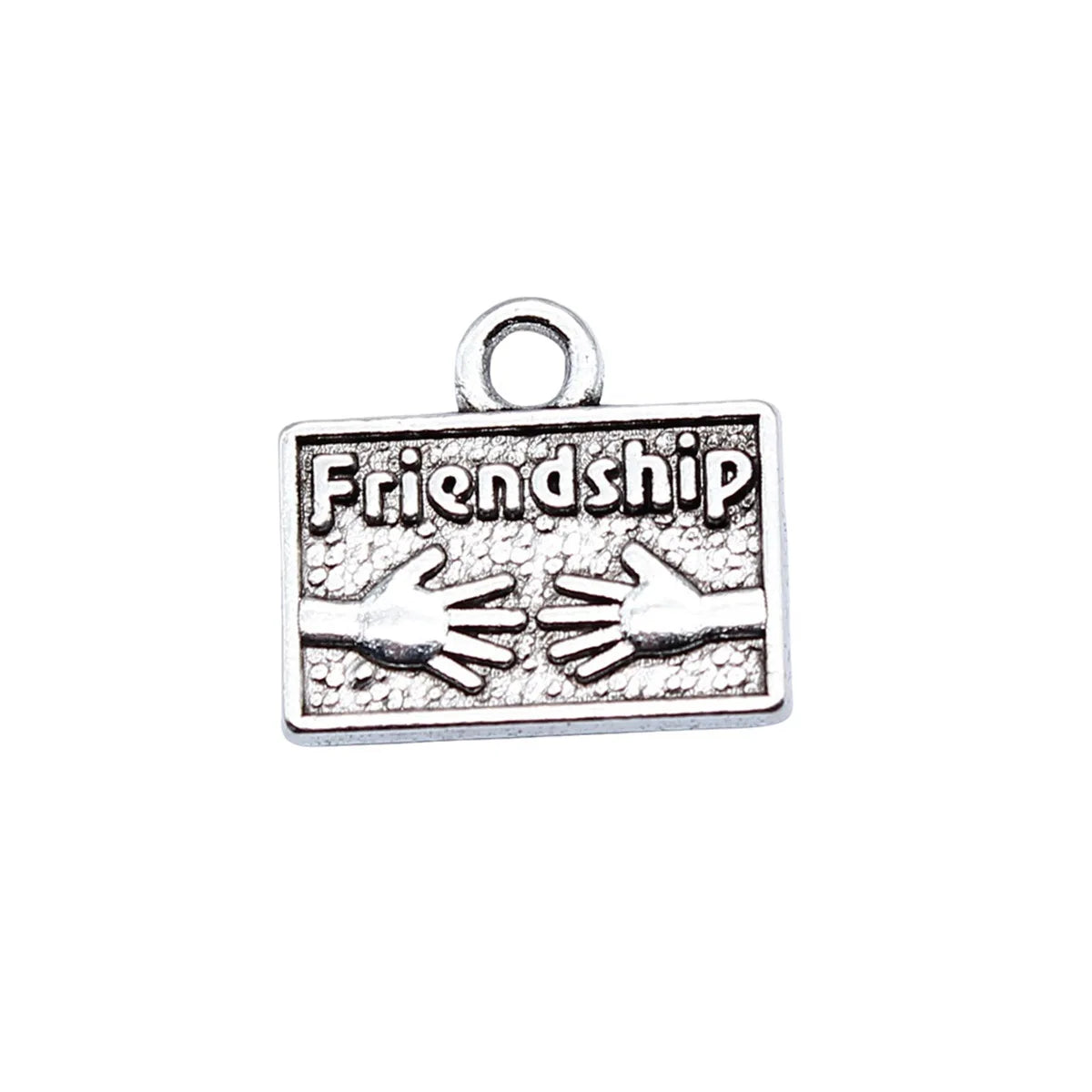 15x14mm 1.5g Zinc Alloy FRIENDSHIP Word Tag Charm Pendant for DIY Necklace Bracelet Jewelry Making