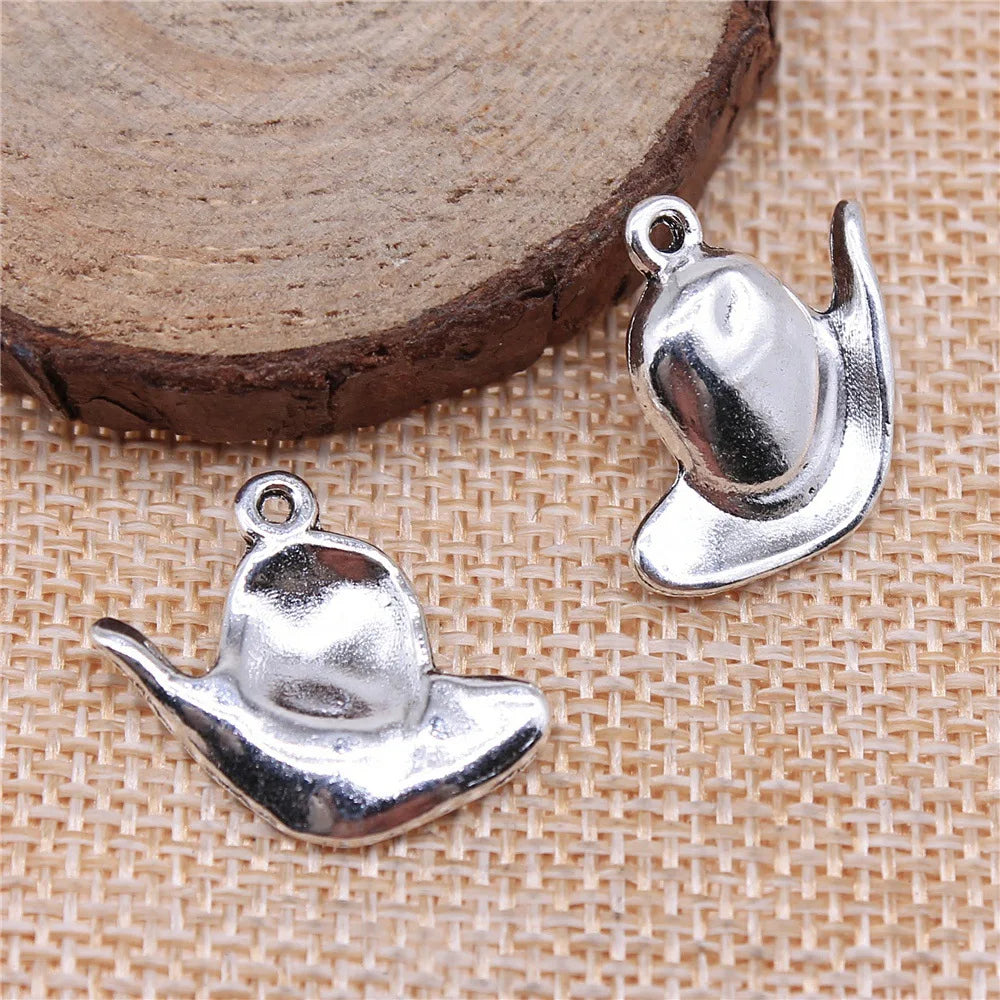 23x20mm 2.2g Multicolor Zinc Alloy Hat Charm Pendant for DIY Necklace Bracelet Making