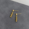 Light Luxury 14K Plated Copper Geometric Triangle Bar Stud Earrings
