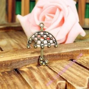 40x28MM Antique Silver Zinc Alloy Umbrella Charm Pendant for DIY Necklace Bracelet Jewelry Making