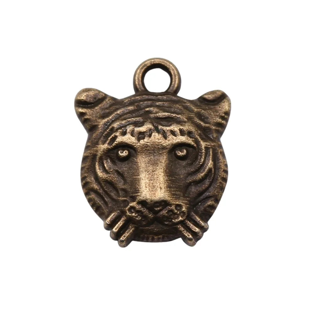 15x12mm 1g Multicolor Zinc Alloy Tiger Charm Pendant for DIY Necklace Bracelet Jewelry Making