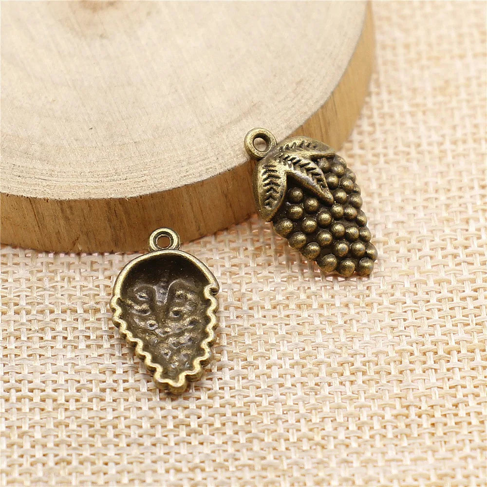 21x12mm 1.5g Multicolor Zinc Alloy Grape Charm Pendant for DIY Fruit Theme Jewelry Making
