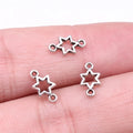 5x10mm 0.2g Antique Silver Zinc Alloy Five-Point Star Connector Charm for DIY Jewelry Making