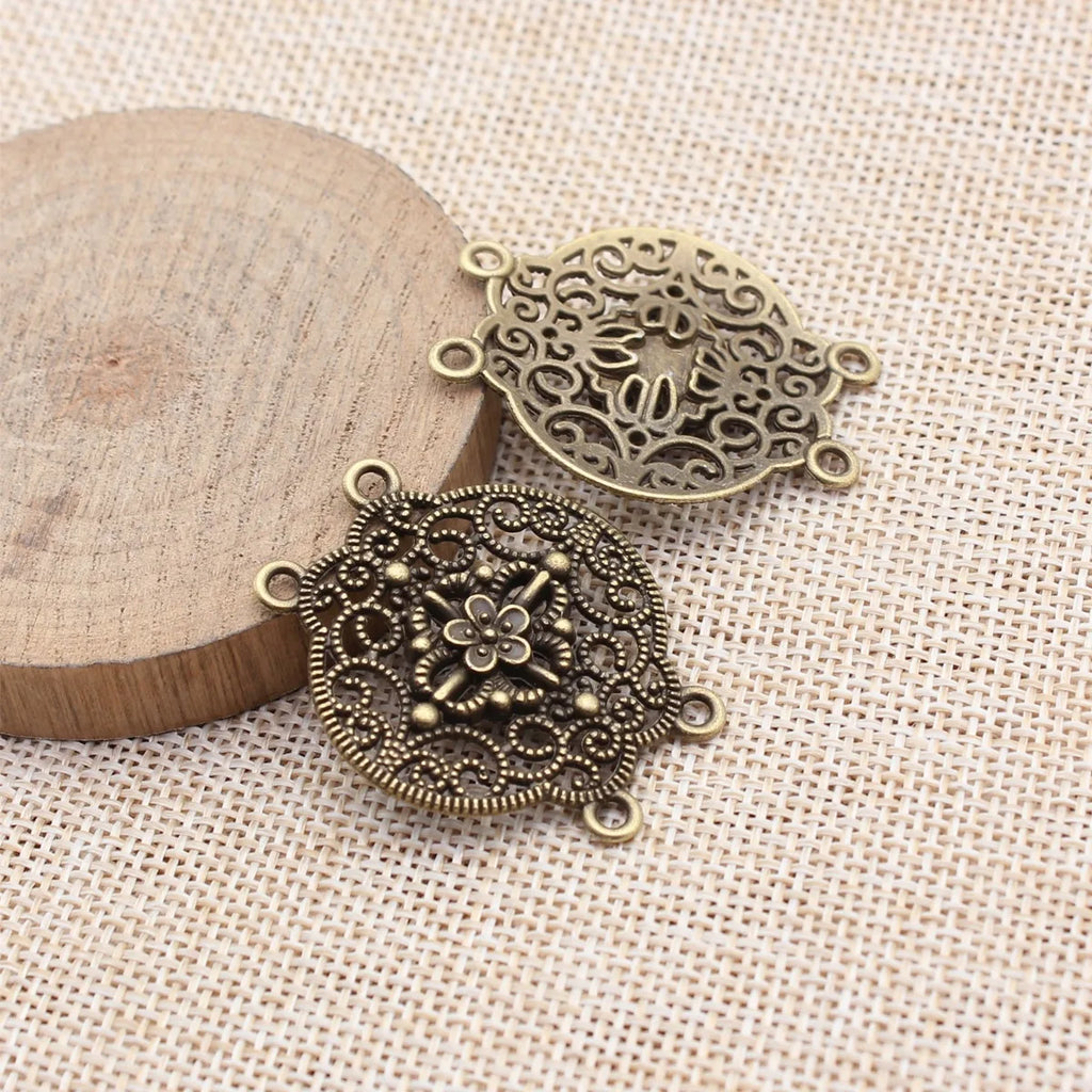 37x32mm 5.39g Multicolor Zinc Alloy Four-Hole Connector Charm for Body Chain Waist Chain Making