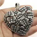 61x66mm 26.4g Antique Silver Zinc Alloy Heart Butterfly Charm Pendant for DIY Necklace Jewelry Making