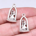 23x13mm 2.6g Antique Silver Zinc Alloy Angel Newlywed Couple Charm Pendant for DIY Jewelry Making