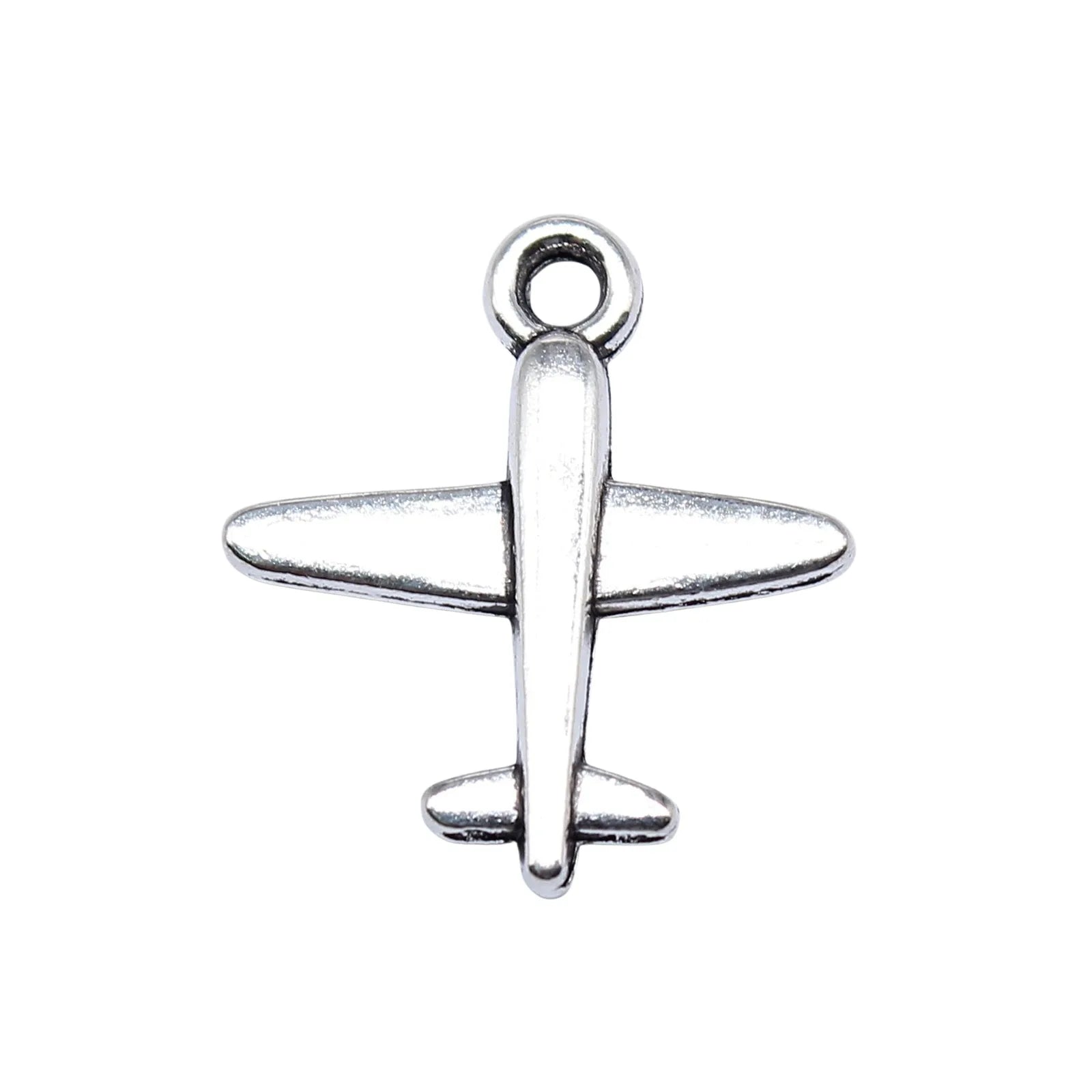 18x16mm 0.87g Antique Silver Zinc Alloy Airplane Charm Pendant for DIY Necklace Bracelet Making