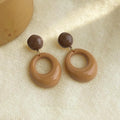 Maillard Style Vintage Geometric Resin Copper Drop Earrings For Women