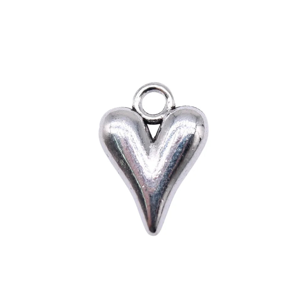 16x11mm 1.7g Multicolor zinc alloy 3D Heart charm pendant for DIY bracelet necklace jewelry making