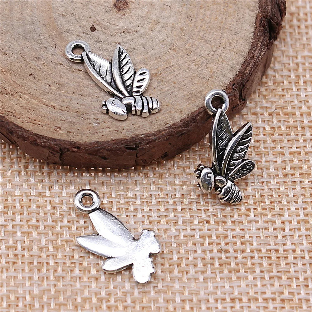 19x15mm 0.7g Multicolor Zinc Alloy Bee Charm Pendant for Necklace Bracelet Jewelry Making