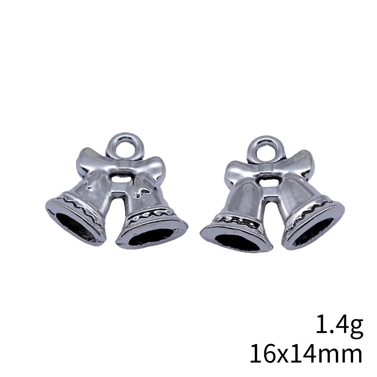 16x14mm 1.4g Antique Silver Zinc Alloy Bell Charm Pendant for DIY Necklace Bracelet Jewelry Making