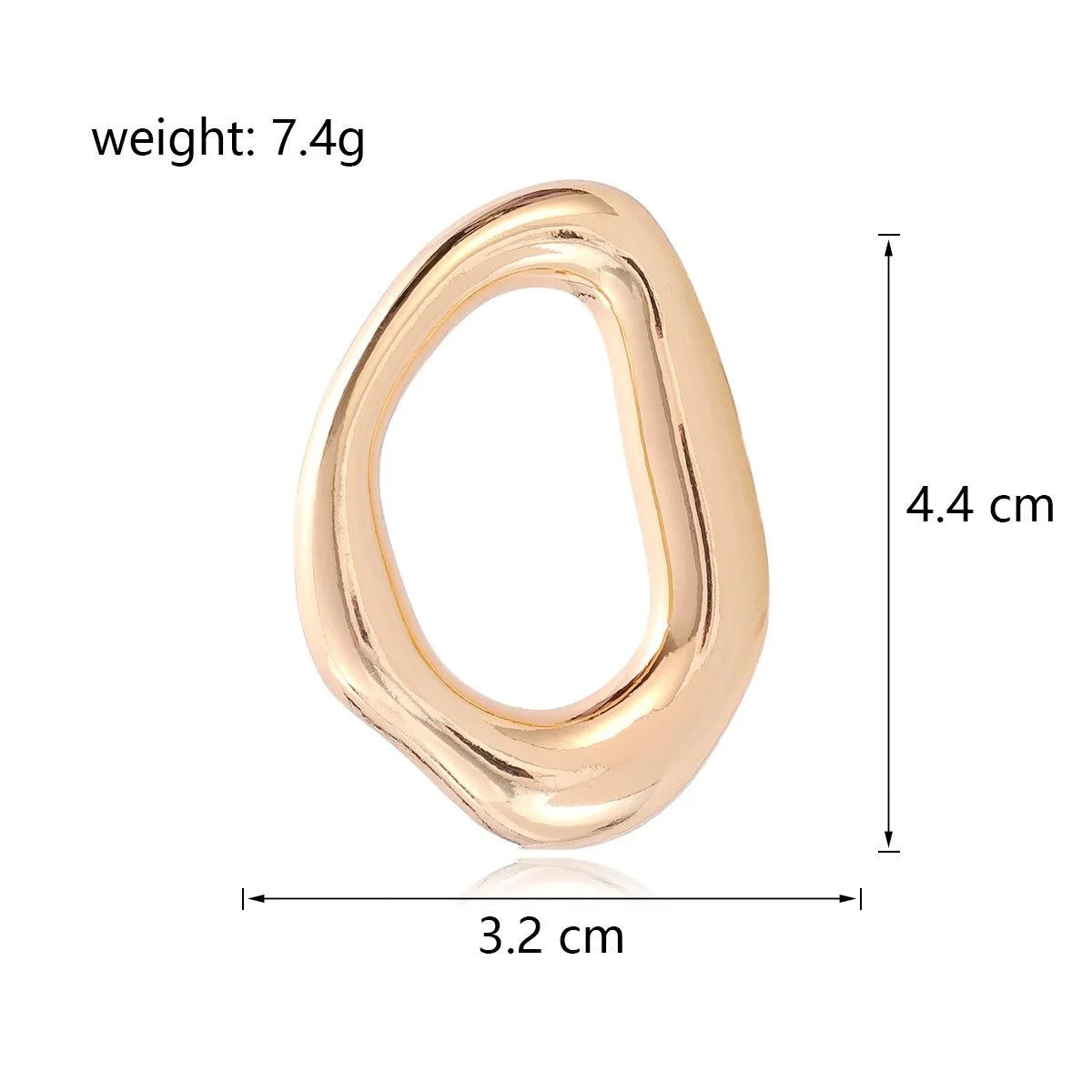 Elegant Smooth Irregular Oval Ring Alloy Brooch Silver Tone Lapel Pin Corsage Suit Accessory Gift
