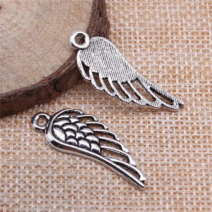 34x14mm 1.8g Multicolor Zinc Alloy Wing Charm Pendant for DIY Vintage Bracelet Necklace Jewelry Making