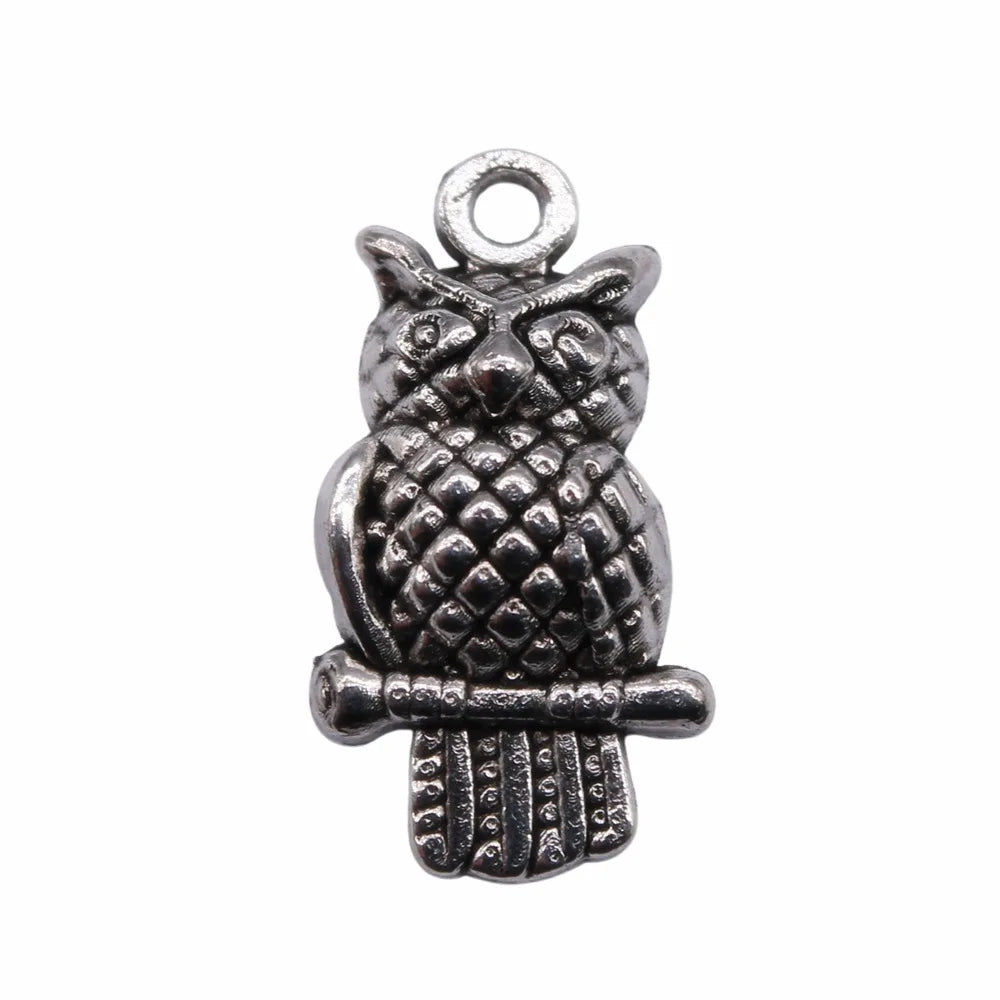 21x11mm 1.4g Multicolor Zinc Alloy Owl Cat Charm Pendant for DIY Necklace Bracelet Jewelry Making