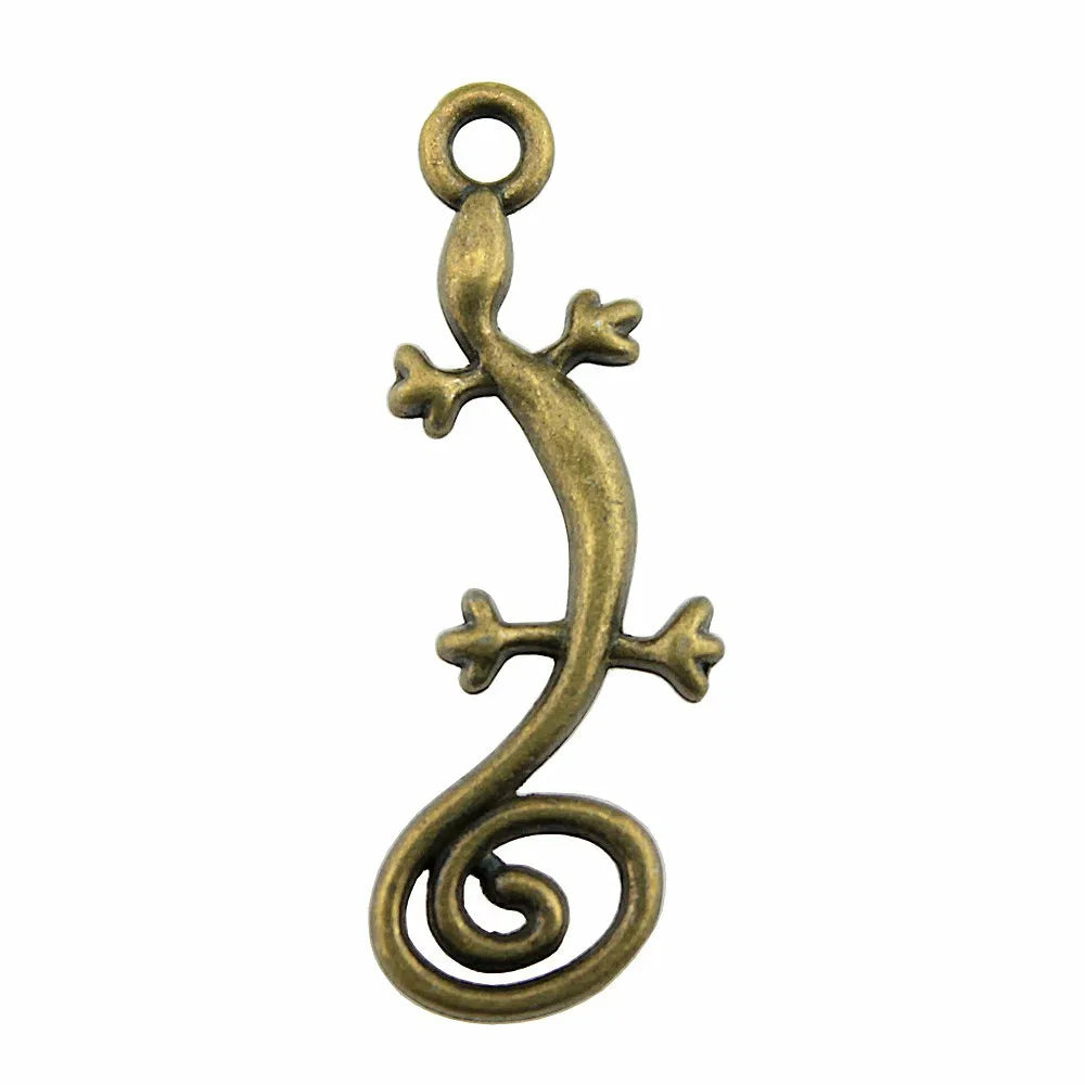29x11mm 1g Multicolor Zinc Alloy Gecko Charm Pendant for DIY Necklace Bracelet Making