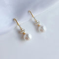 Elegant Swirl Hoop Crystal Rhinestone Pearl Drop Stud & Clip On No Piercing Long Dangle Earrings