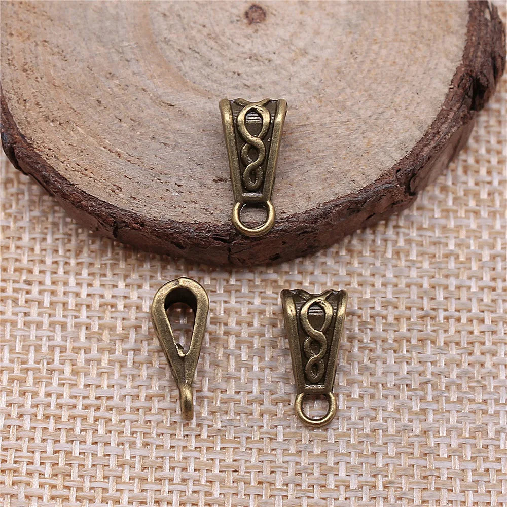 15x7x6mm 1g Multicolor Zinc Alloy Triangle Carved Bail Connector Charm for DIY Pendant Making