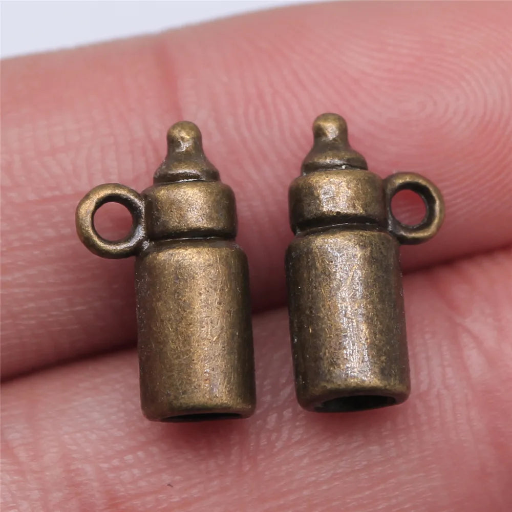 15x5x5mm 1.1g Multicolor Zinc Alloy Baby Bottle Charm Pendant for DIY Bracelet Necklace Making