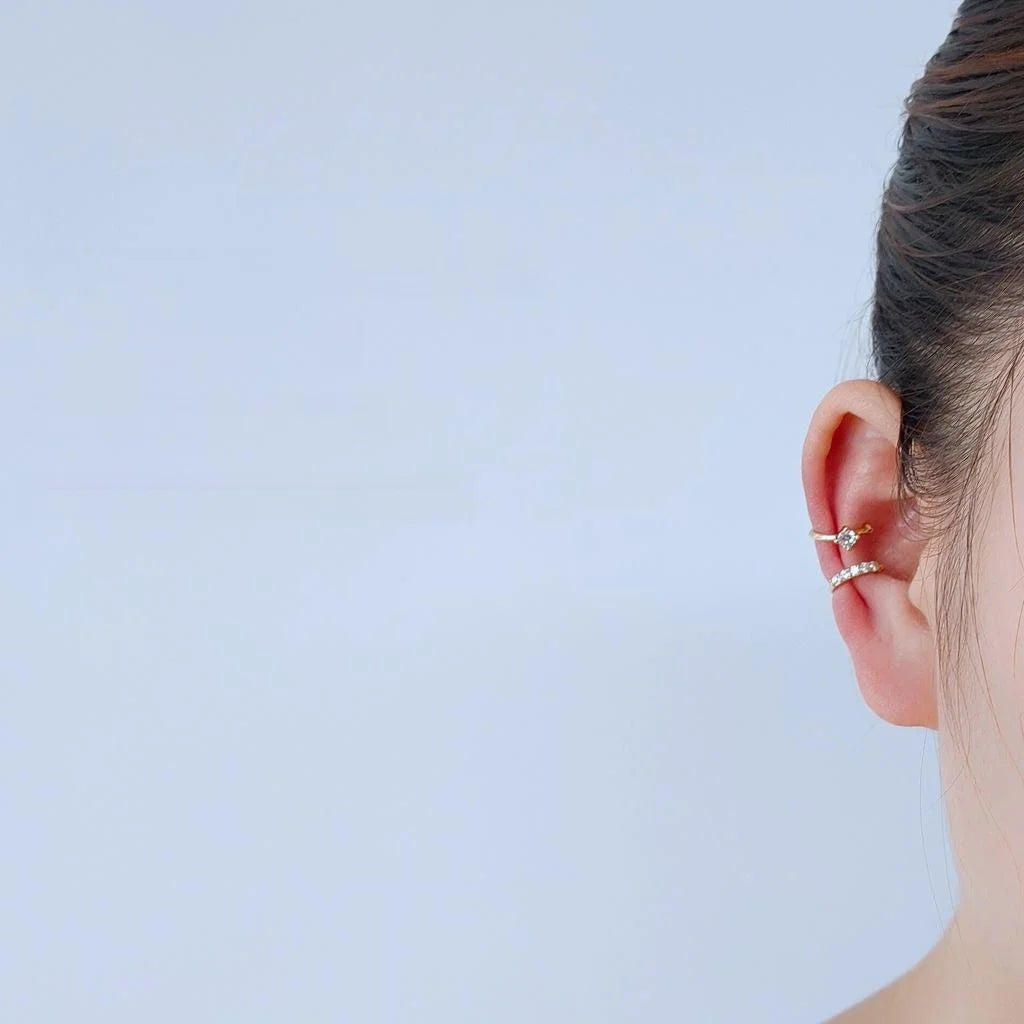 14K Gold Plated Copper Zircon Micro Pave Geometric Hoop Clip On Drop Earrings