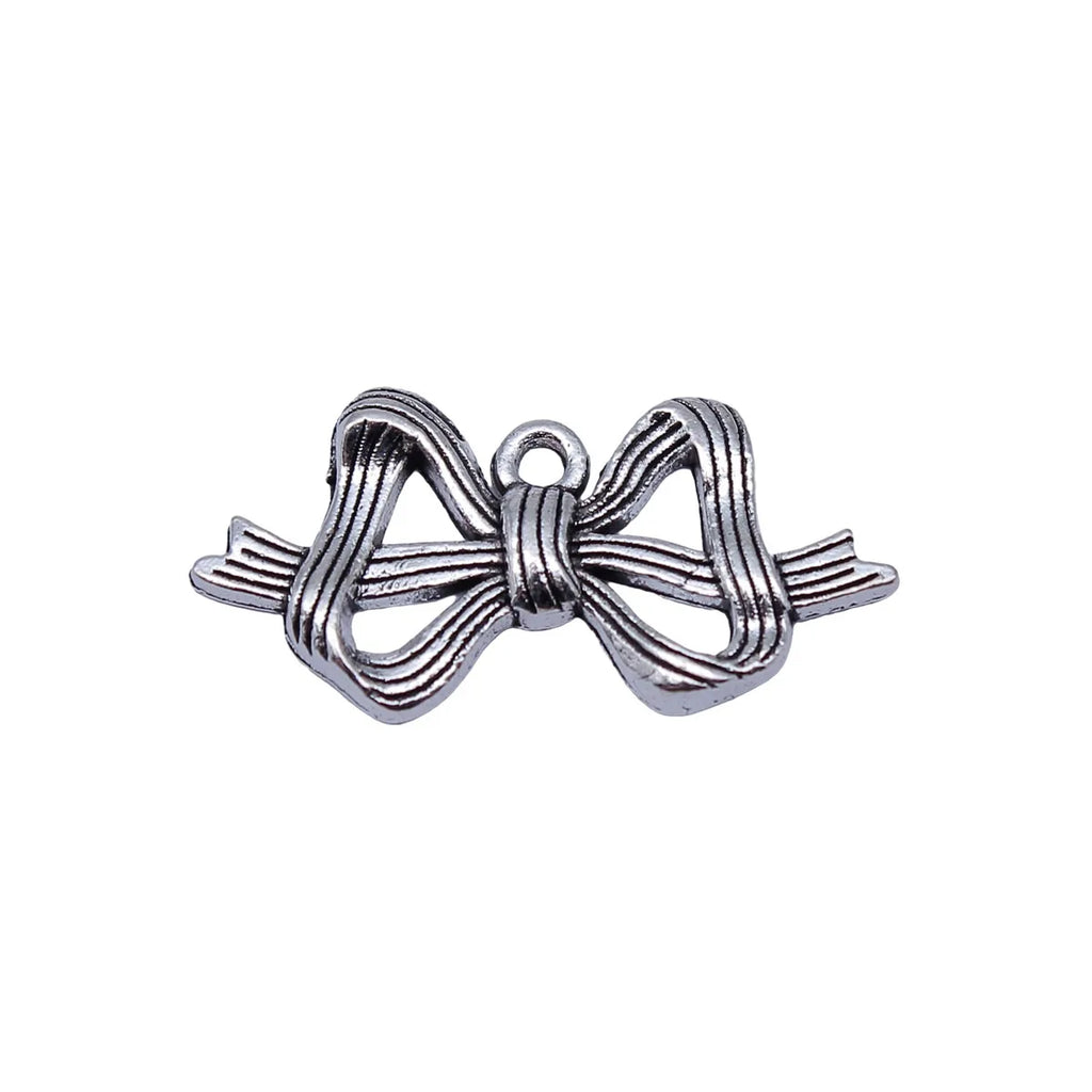 30x15mm 2.2g Antique Silver Zinc Alloy Bowknot Butterfly Charm Pendant for DIY Necklace Bracelet Making