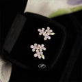 Sweet Purple Enamel Hydrangea Flower Copper 14K Plated Stud Earrings