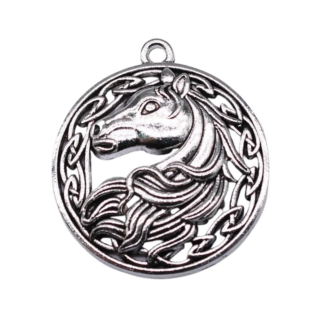 34x30mm 5.97g Multicolor Zinc Alloy Horse Charm Pendant for DIY Necklace Bracelet Jewelry Making