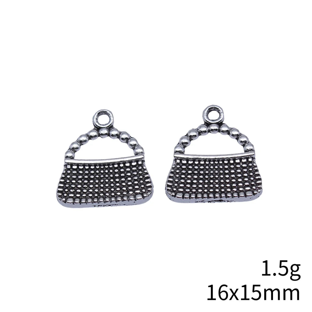 16x15mm 1.5g Antique Silver Zinc Alloy Handbag Charm Pendant for DIY Bracelet Necklace Jewelry