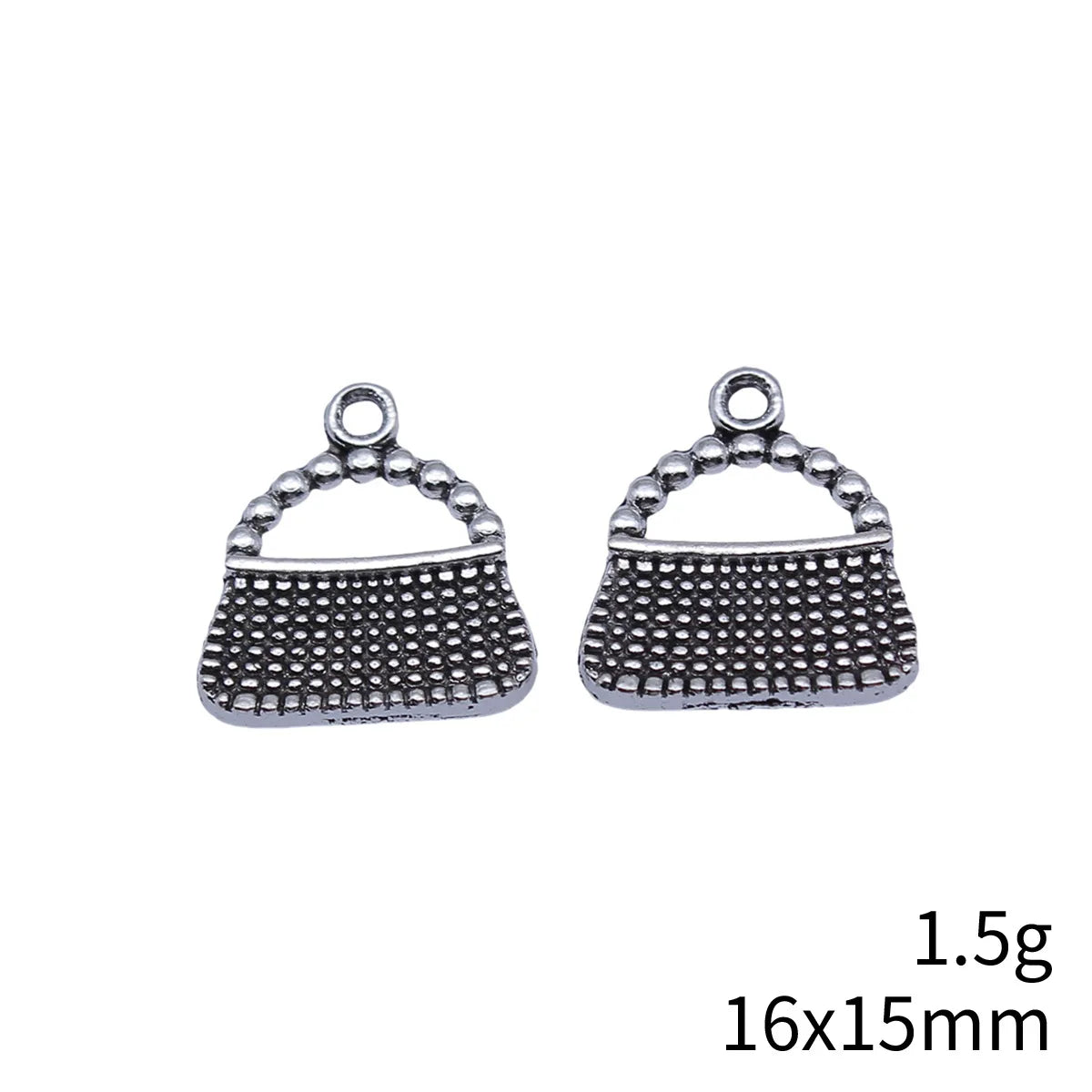 16x15mm 1.5g Antique Silver Zinc Alloy Handbag Charm Pendant for DIY Bracelet Necklace Jewelry