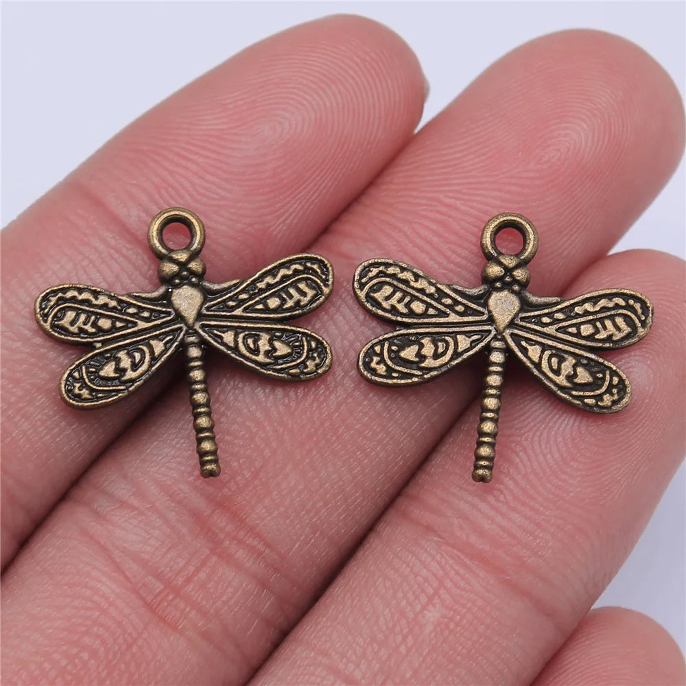 21x19mm 1.6g Multicolor Zinc Alloy Dragonfly Charm Pendant for Necklace Bracelet DIY Making