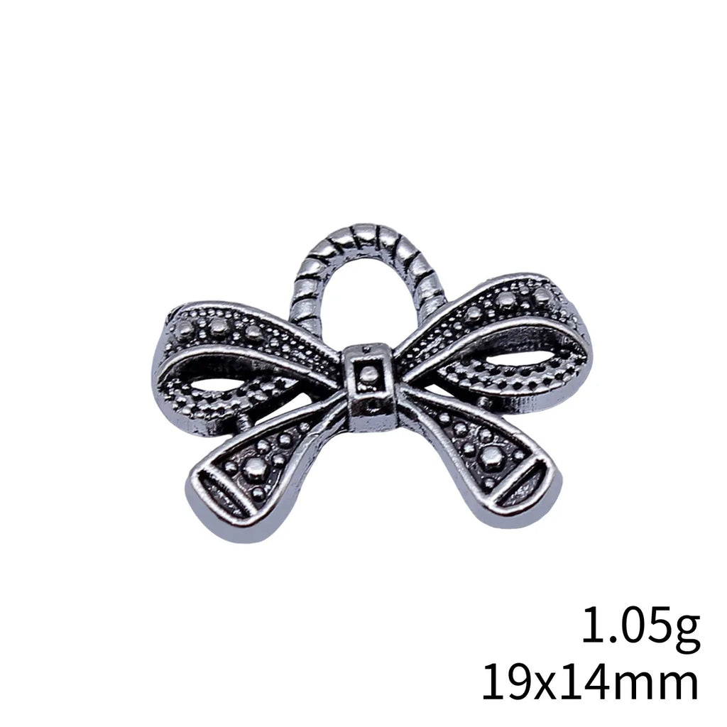 19x14mm 1.05g Antique Silver Zinc Alloy Bowknot Butterfly Charm Pendant for DIY Bracelet Necklace Jewelry